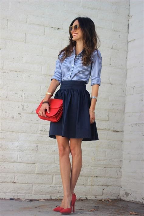 red and blue // #style | Vintage Wardrobe | Casual chic outfit, Chic outfits, Work fashion