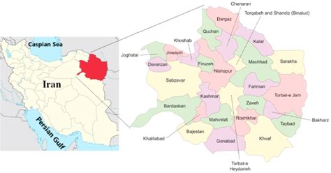 Location of Razavi-Khorasan province in Iran. | Download Scientific Diagram