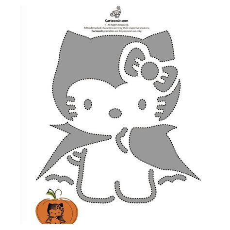 28 Pumpkin Stencils For the Best Hello Kitty-Themed Halloween Printable ...