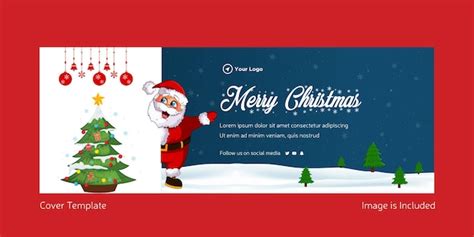 Premium Vector | Merry christmas creative cover page design template