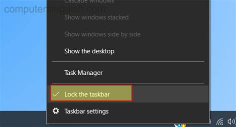 How To Lock The Windows 10 Taskbar So It Cannot Be Moved - ComputerSluggish