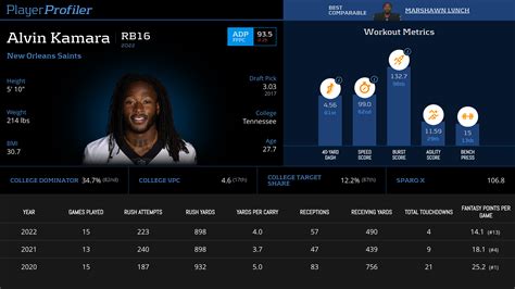 Alvin Kamara Stats & Fantasy Ranking - PlayerProfiler