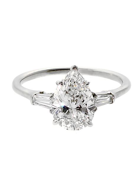 Harry Winston Diamond Platinum Engagement Ring at 1stDibs