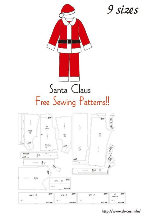 Santa Free Sewing Patterns | Sewing patterns free, Costume sewing ...