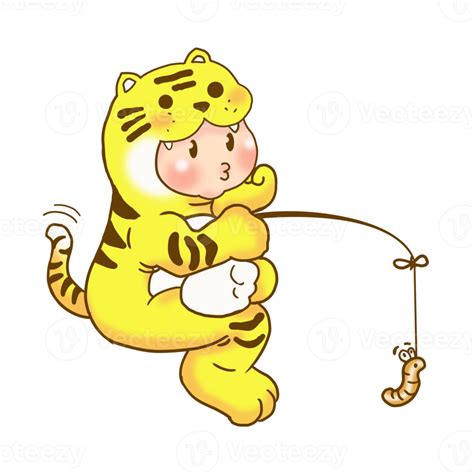 Free A cute cartoon character design is cosplaying as a tiger. 20027038 ...