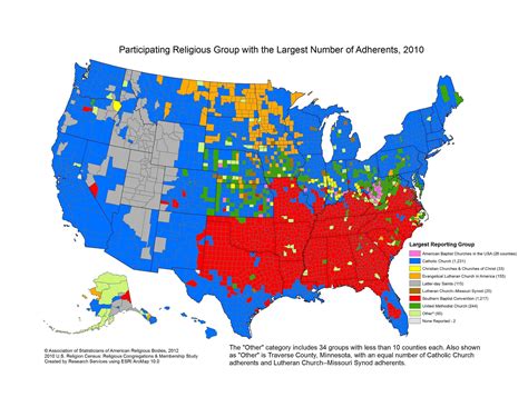 Map of counties where Mormonism has largest reported presence : mormon