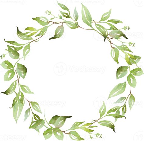 Free Watercolor greenery wreath 22157124 PNG with Transparent Background