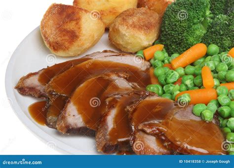 Roast Lamb Dinner With Gravy Royalty Free Stock Photos - Image: 10418358