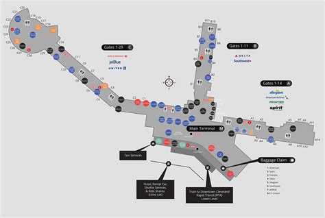 Cleveland Airport Terminal Map | Cleveland Hopkins Airport