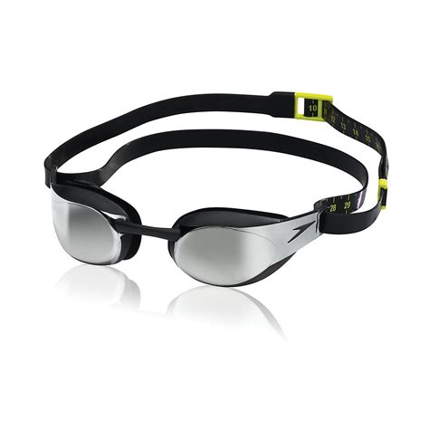 Speedo Swim Google | Fastskin3 Elite Mirrored Goggle | Swim Gear - BLACK | Racing Swim Google ...