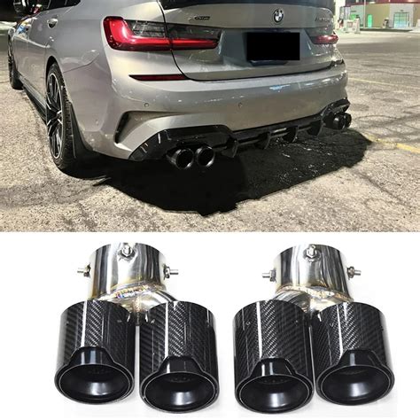 Carbon Fiber Exhaust Tip For BMW G23 M440i G20 G21 M340i G42 M240i 2021 2022 Dual M Exhaust ...