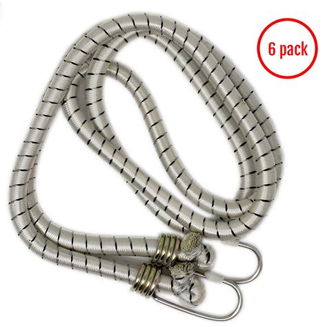 6 Pack 72" Long Bungee Cords Set with Metal Hooks-Heavy Duty 1/2 inch ...