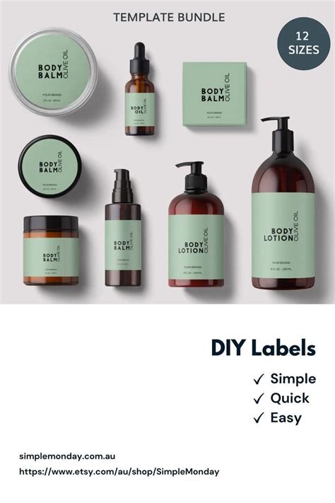 Minimalist Body Product Labels, EDITABLE Cosmetic Labels Printable, DIY ...