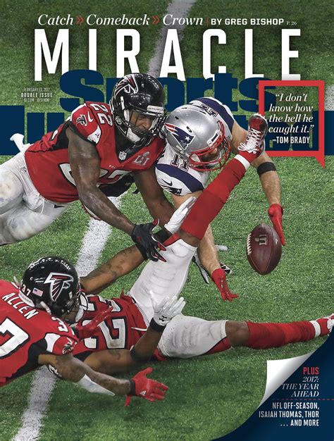 Edelman's miracle catch gets immortalized as SI Super Bowl cover : r/Patriots