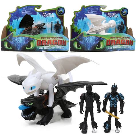 7.5 20cm How to Train Your Dragon 3 Toys Toothless Lightfury Night Fury Dragons with Hiccup ...