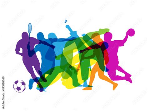 RAINBOW OF SPORTS SILHOUETTES Stock Vector | Adobe Stock