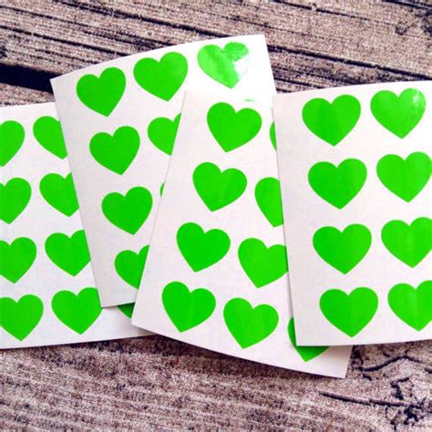 48 Green Heart Stickers Green Heart Mini Decals Green Heart | Etsy UK