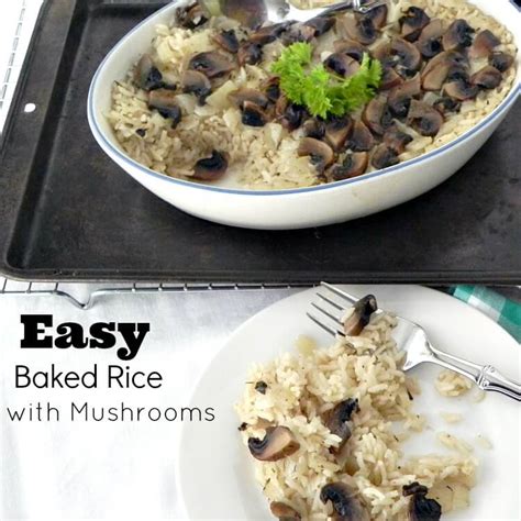 Easy Baked Rice with Mushrooms