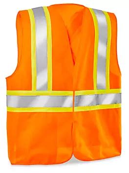 Class 2 Solid Hi-Vis Safety Vest - Orange, L/XL S-23374O-L - Uline