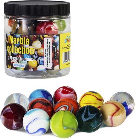 My Toy House Shooter Glass Marbles with Marble Jar For Storage, Set of ...