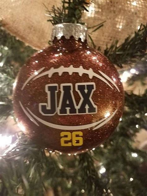 Football ornament Glittered & Personalized | Christmas ornaments homemade, Christmas ornaments ...