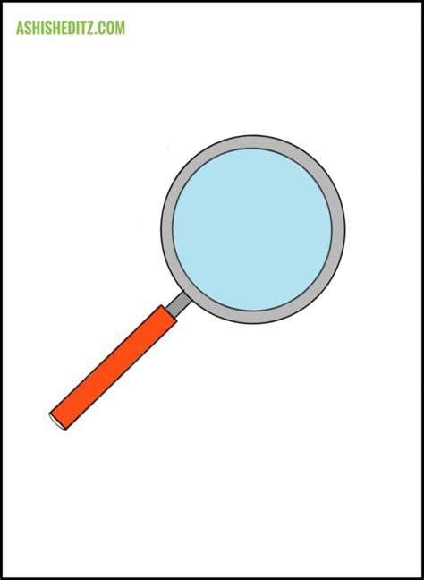 How to Draw a Magnifying Glass drawing for kids