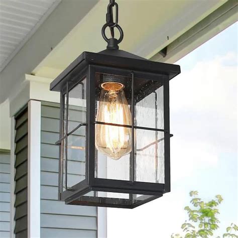 LNC Modern Farmhouse Black Outdoor Hanging Lantern 1-Light Coastal ...