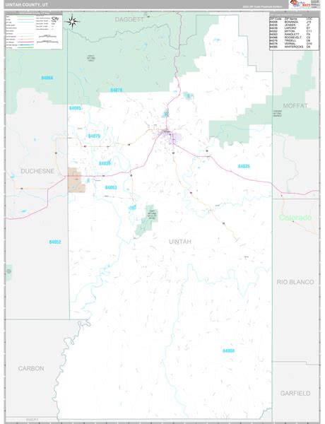 Uintah County, UT Wall Map Premium Style by MarketMAPS - MapSales