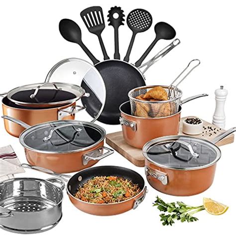 Gotham Steel Stackmaster Nonstick Pots & Pans Set, 17 Piece Stackable Cookware Set, As Seen on ...