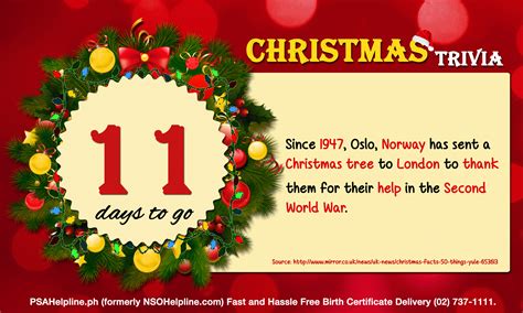 We have 11 days to go before Christmas! www.PSAHelpline.ph Fast and Hassle Free PSA Birth ...