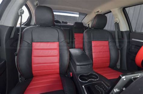 Charger Leather Kit | Dark Graphite / Red - LeatherSeats.com