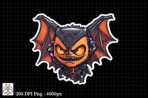 Halloween Bat Sticker Design Graphic by BeeCraftR · Creative Fabrica