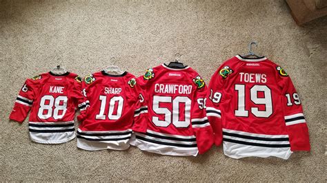 The evolution of my Blackhawks jerseys (repost because of misinformation) : r/hockeyjerseys