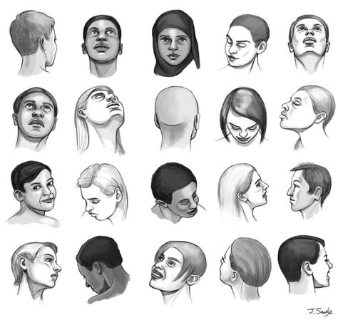 Jeff Searle: Heads | Drawing the human head, Drawings, Drawing poses female reference