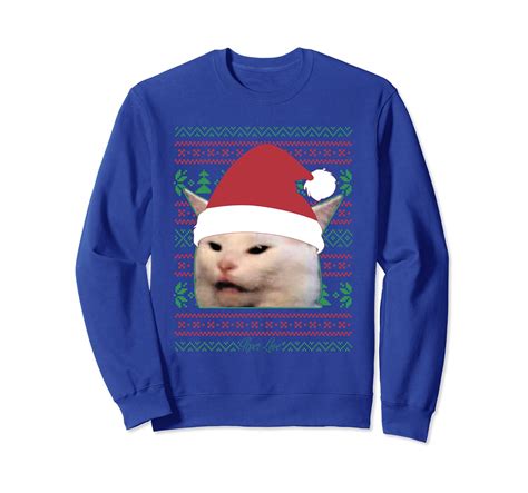 Santa Cat Woman Yelling at a Cat Ugly Christmas Sweater Meme Sweatshirt