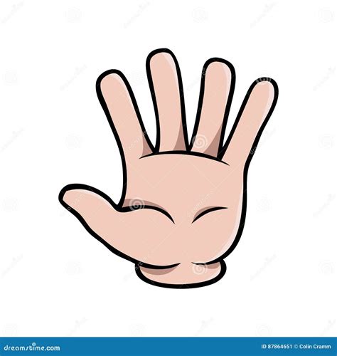 Human Cartoon Hand Showing Five Fingers Stock Vector - Illustration of palm, stop: 87864651