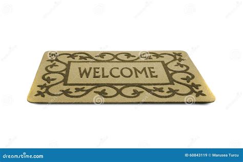 Welcome door mat stock image. Image of brown, cutout - 60843119