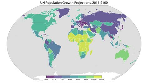 UN world population projections data map: Africa, Asia, Australia ...