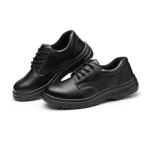 Anti-Slip Rubber Sole Anti-Smashing Steel Toe Anti-Puncture Work Safety Shoes Black - Topsfshoes.com