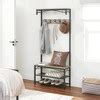 Vasagle Shoe Bench Rack, 3-tier Storage Shelf Industrial Accent Furniture With Steel Frame, 12.6 ...