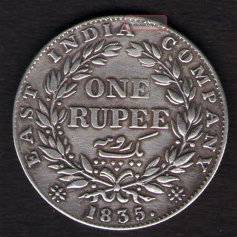 East India Company (william Iv) 1 Rupee 1835 Silver Coin Rare