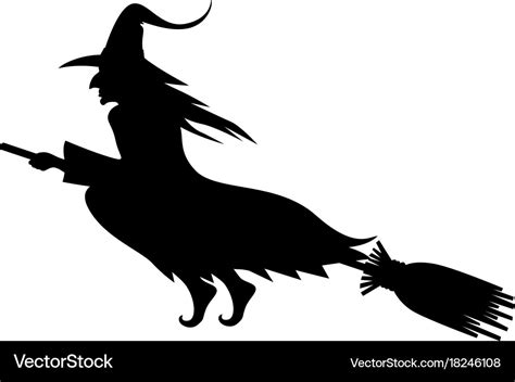 Wicked halloween witch silhouette Royalty Free Vector Image