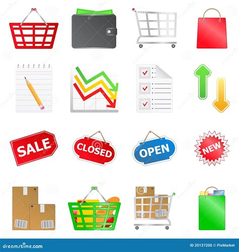 Vector shopping icons stock vector. Illustration of notebook - 20137200