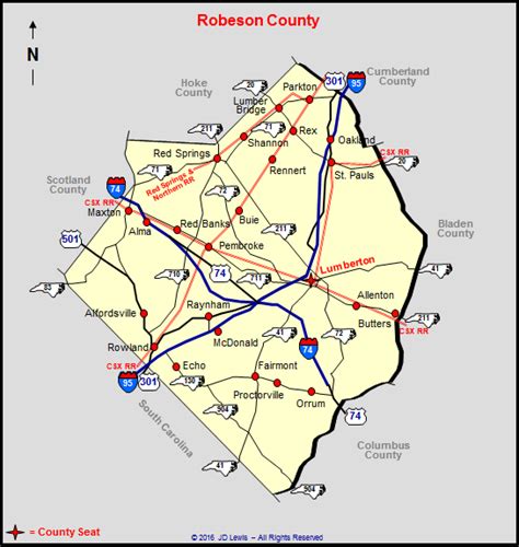 Robeson County Nc Map - Cities And Towns Map