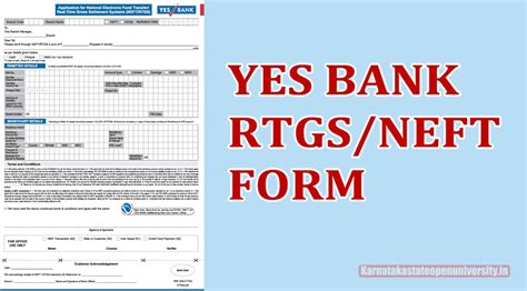 YES Bank RTGS Form Download 2024YES Bank NEFT Form PDF Download Free