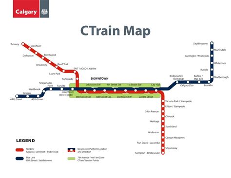 C-Train: Calgary metro map, Canada