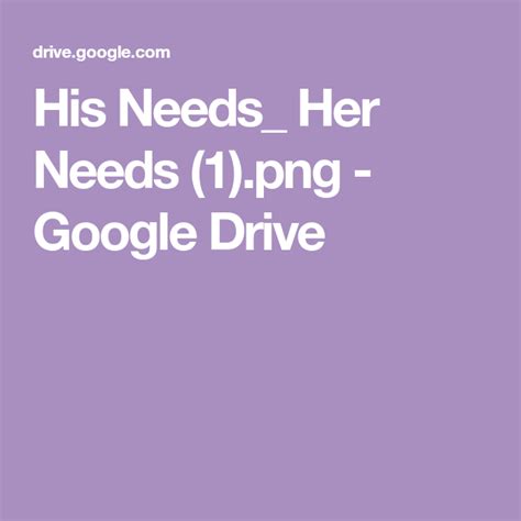 His needs her needs, Google drive, H.e.r.