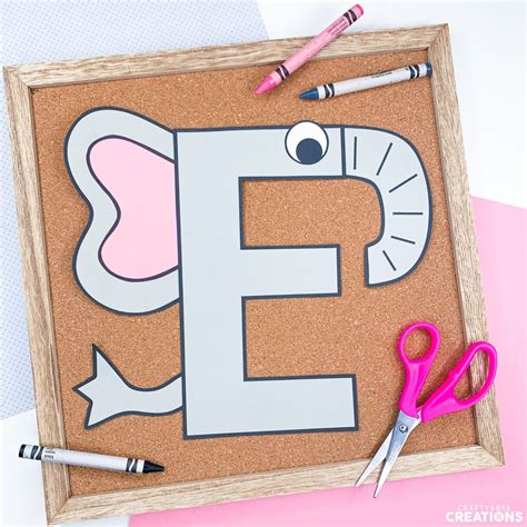 Letter E Craft Patterns Elephant Craft Alphabet Crafts Uppercase Letter ...