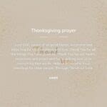 Thanksgiving Prayer