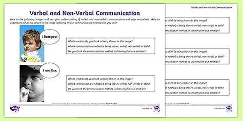 Empathy: Verbal and Non-Verbal Communication Activity